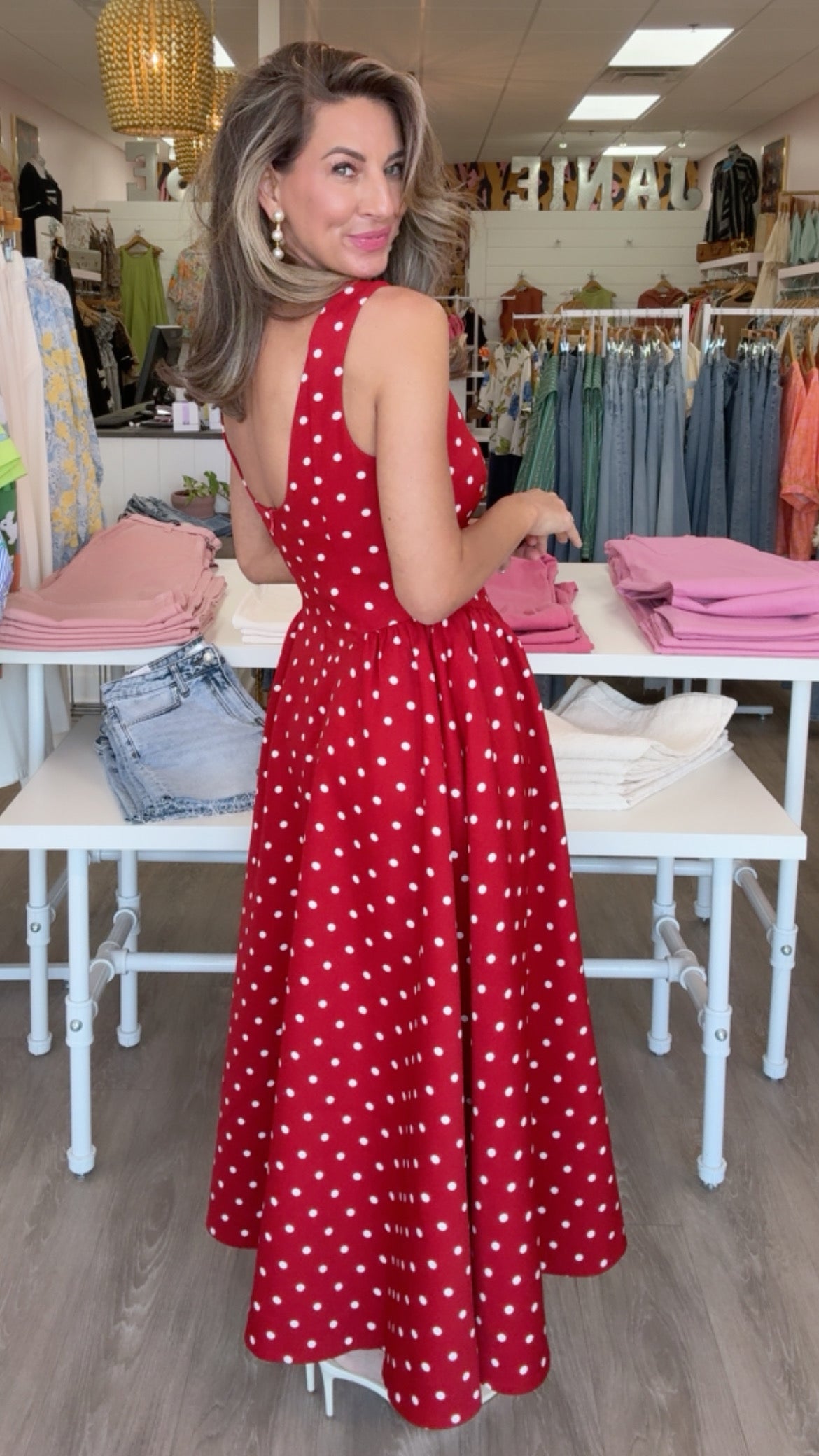 Endless Rose Red Polka Dot Maxi (1 MEDIUM)