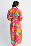 Karlie Abstract Tropical Palm Shirt Dress