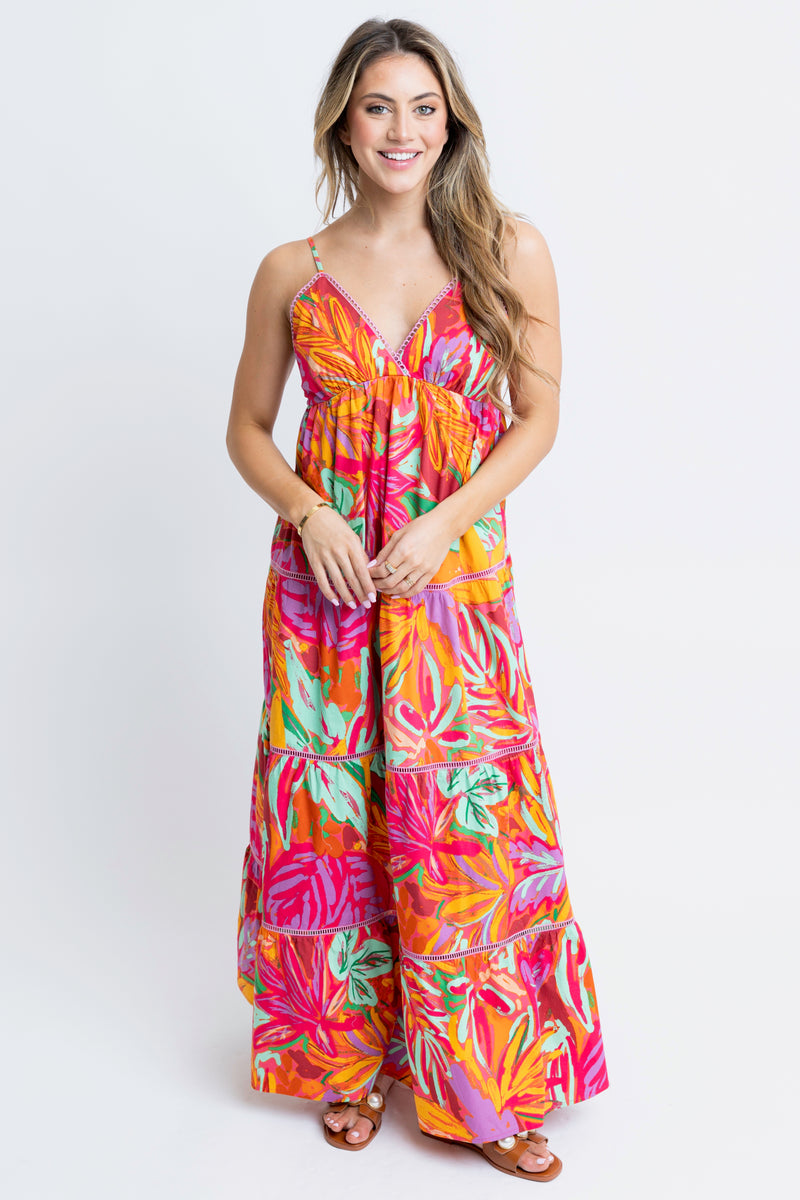 Karlie Tropical Tiered Maxi