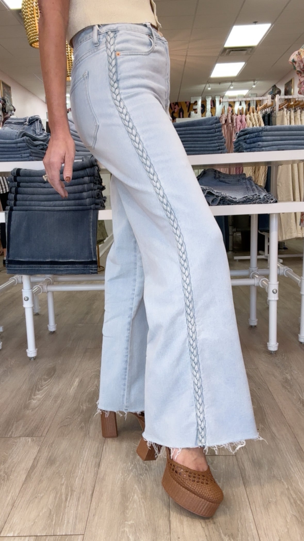 Dear John Fiona Wide Leg in Misty Cloud