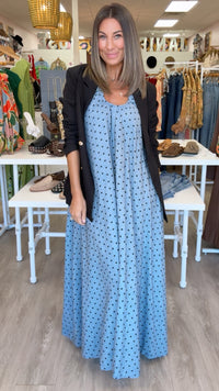 Karlie | Denim Polka Dot Scoop Maxi