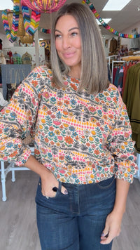 Ivy Jane Multi Crewneck Sweatshirt in Garden Print