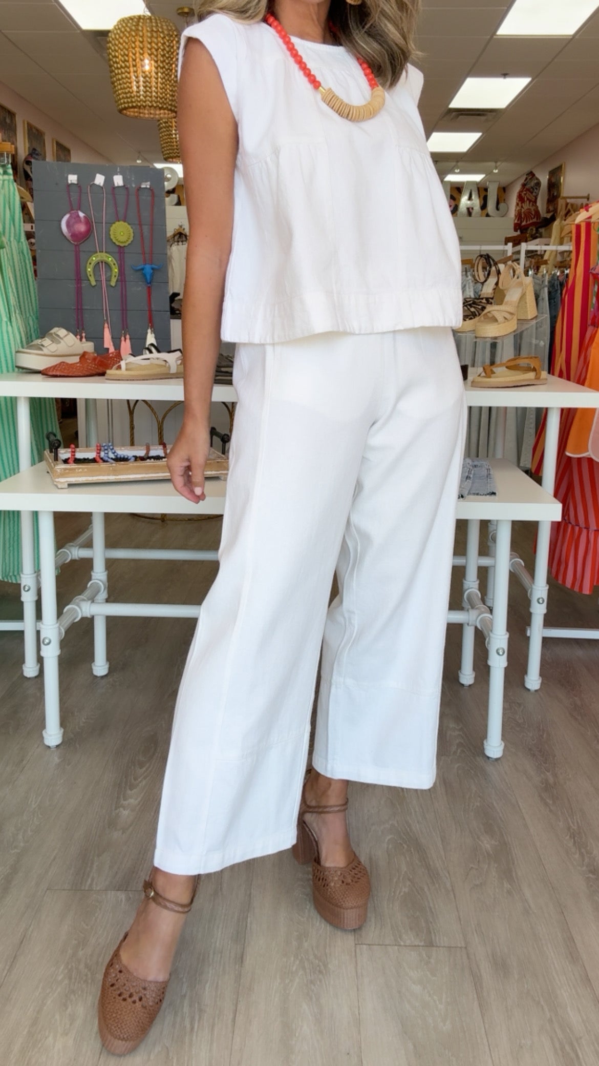 Ivy Jane White Barrel Pant