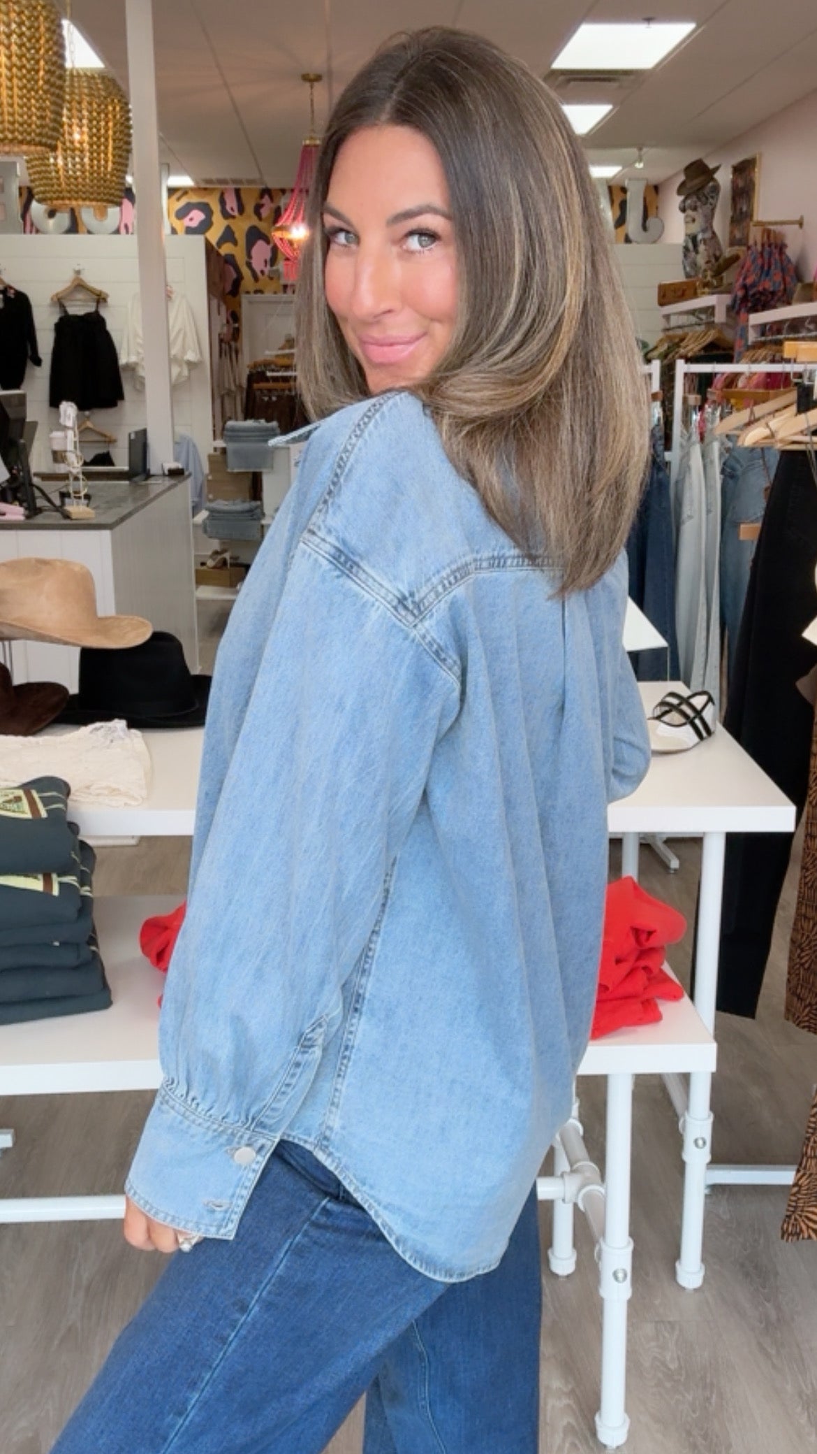 Dear John | Meritt Denim Top in Osalina