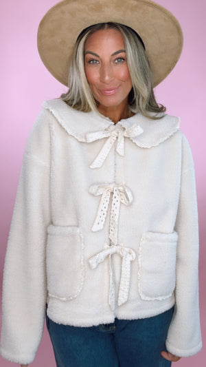 Rylee + Cru Shearling Collared Coat