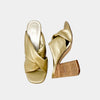 Shushop Gold Fiji Heeled Sandal