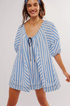 Free People Bop Around Romper in Oxford Blue