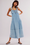 Free People Machu Denim Midi Dress in Frost