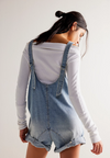 Free People High Roller Shortall Denim in Bright Eyes