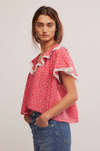 Free People Truly Yours Blouse in Red Combo