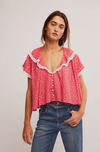 Free People Truly Yours Blouse in Red Combo