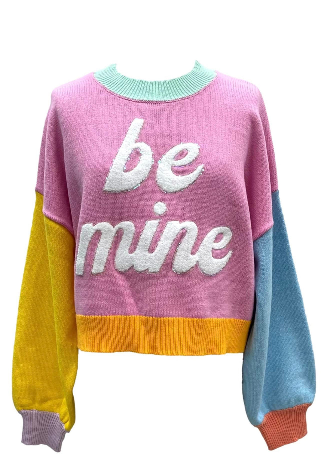 Queen of Sparkles Be Mine Colorblock Sweater