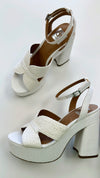 Dolce Vita Waylan White Raffia Heels