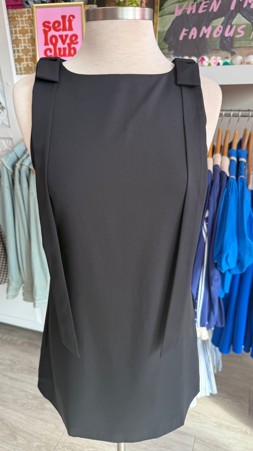 Sleeveless Mini Dress with Shoulder Bow Detail