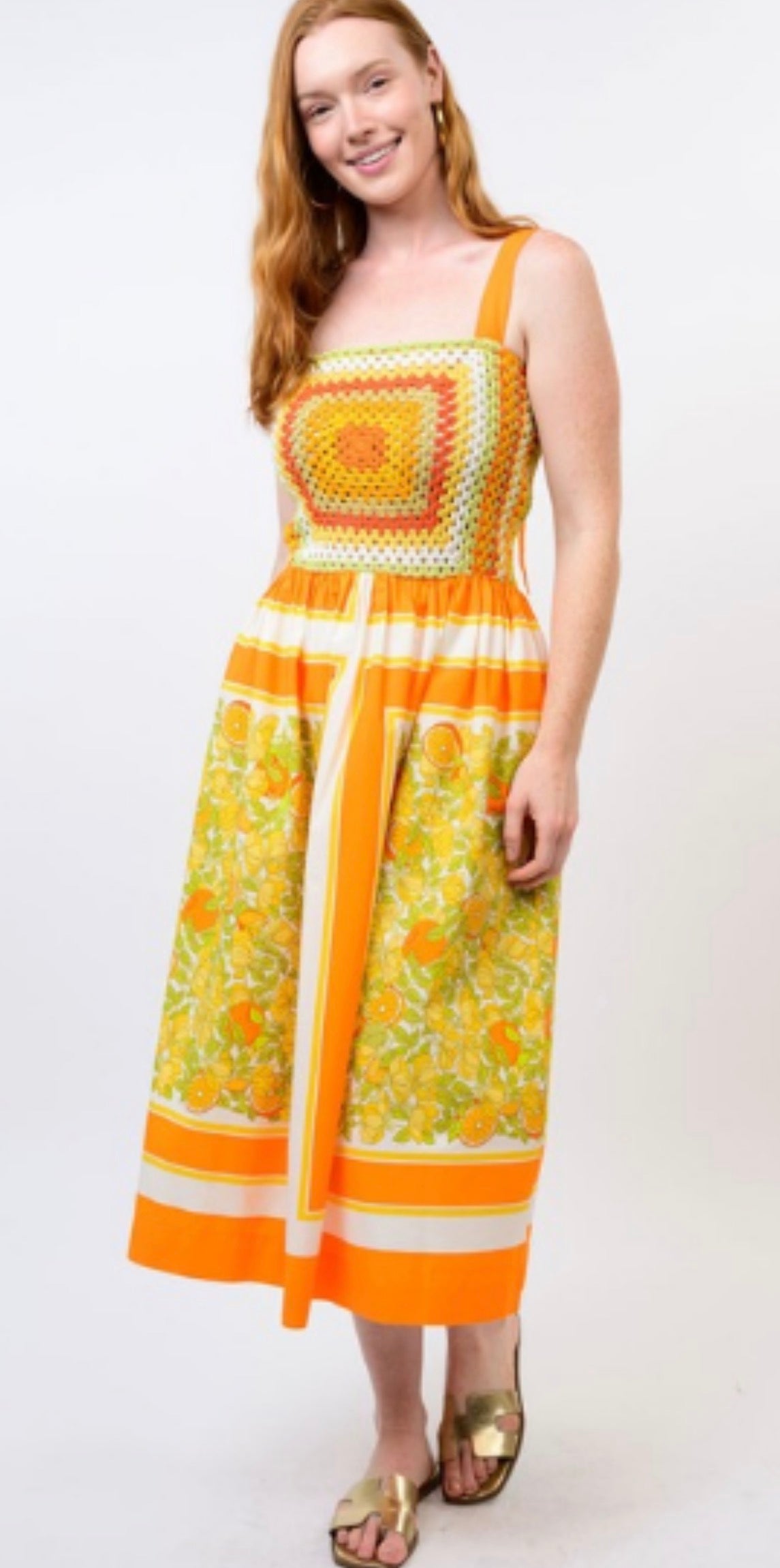 Ivy Jane | Tangerine Citrus Fruit Dress