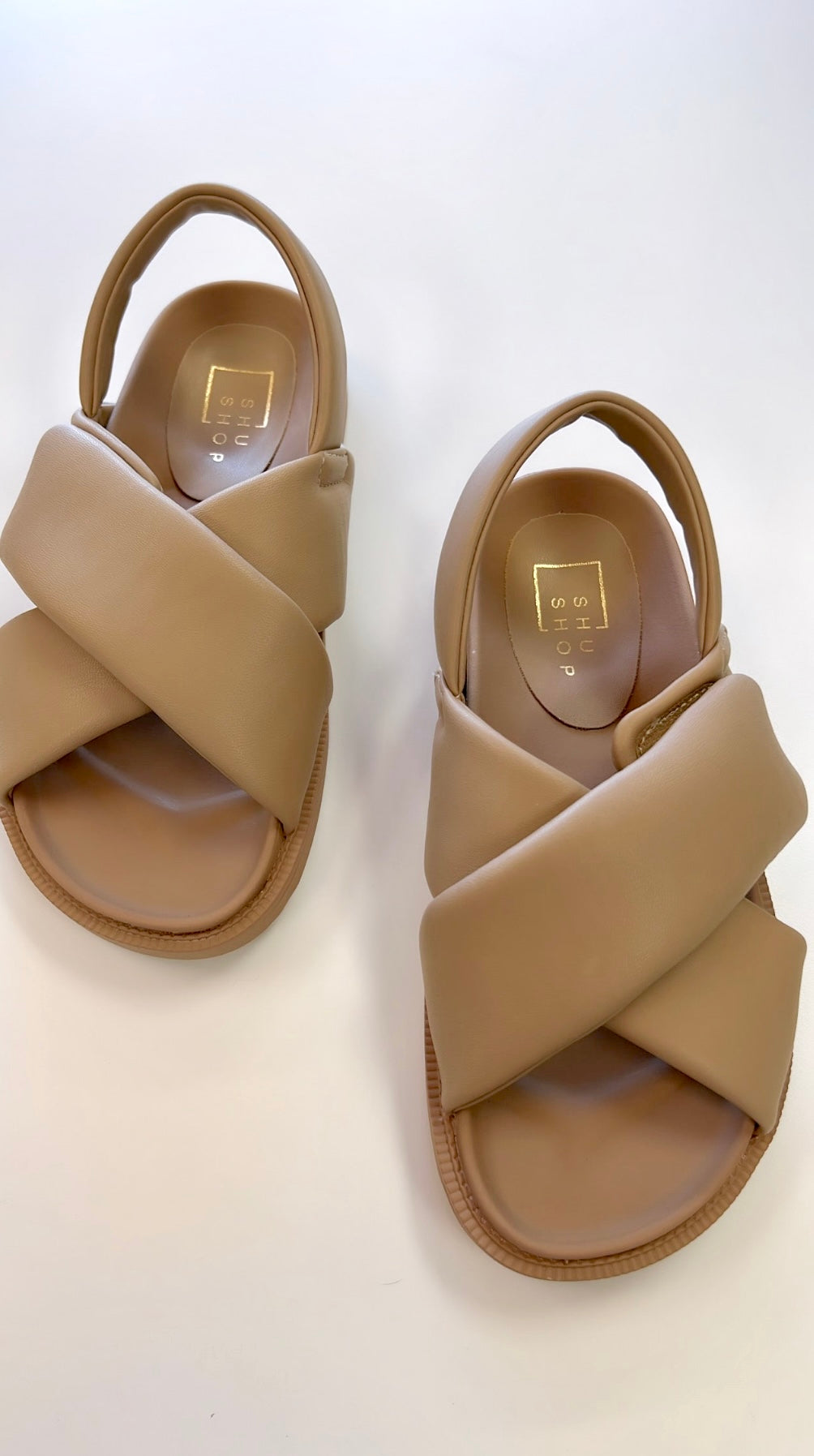 Shushop Delta Nude Criss cross Velcro Sandals