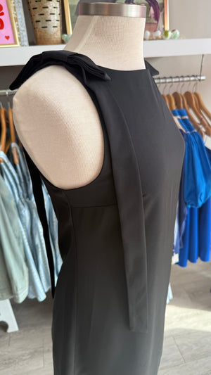 Sleeveless Mini Dress with Shoulder Bow Detail