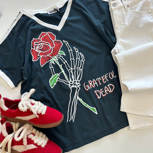 Daydreamer Grateful Dead Skeleton Rose Tee