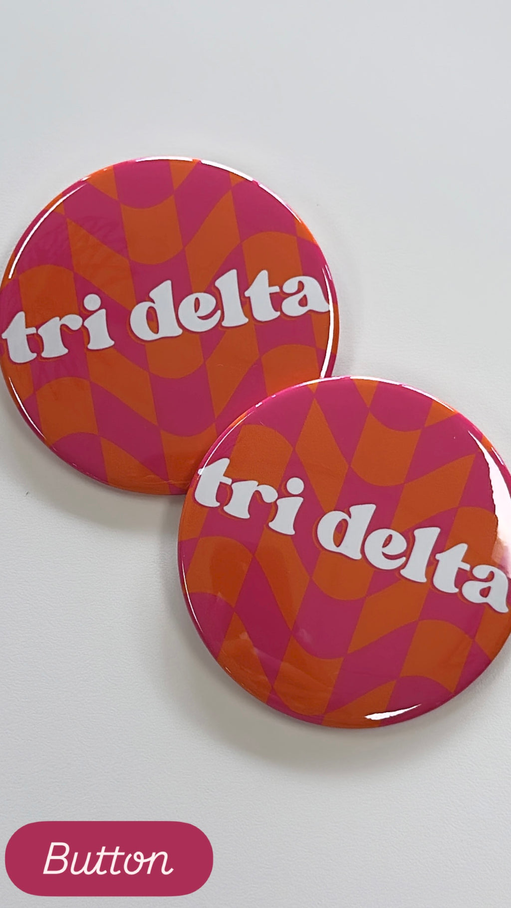 Tri Delta Checkered Button