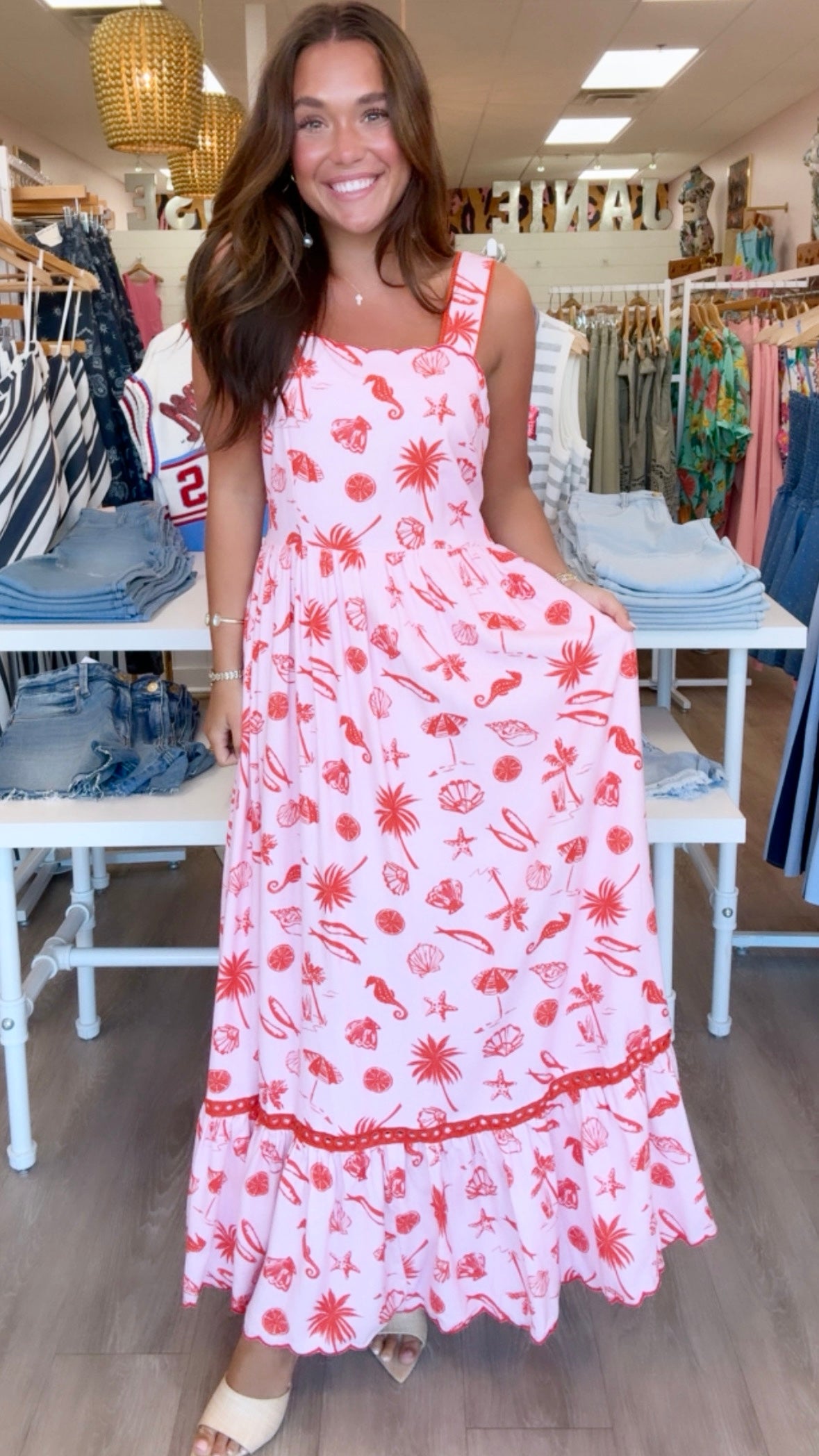 Karlie | Pink Beach Linen Tie Back Maxi Dress