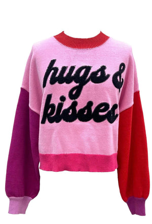 Queen of Sparkles Hugs & Kisses Colorblock Sweater