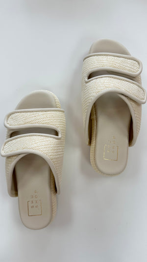 Shushop Bone Lillian Woven 2 Strap Sandals