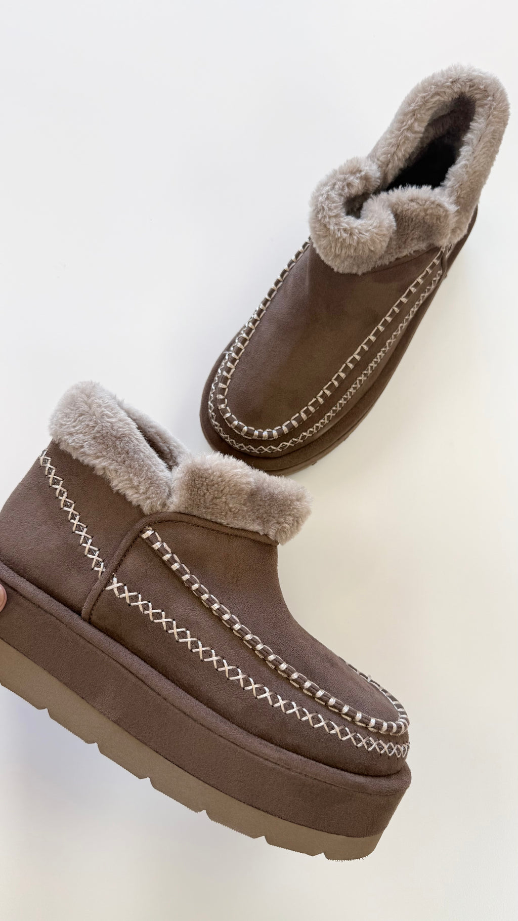 Shushop Ulla Taupe Suede Shearling Boot