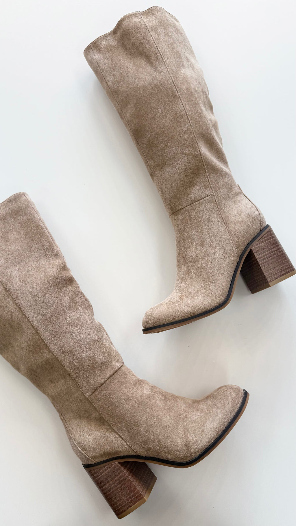 Tall Maple Suede Heel Boots