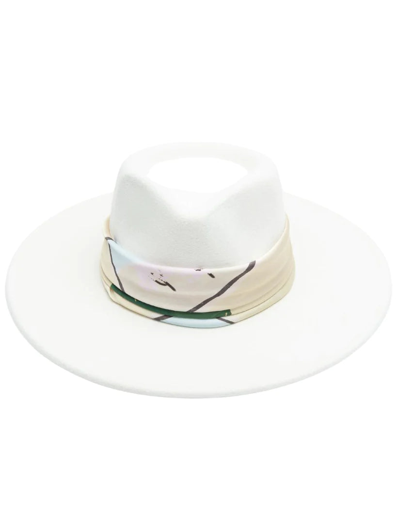 Lucca Alfresco Rancher Hat w/ Scarf Trim