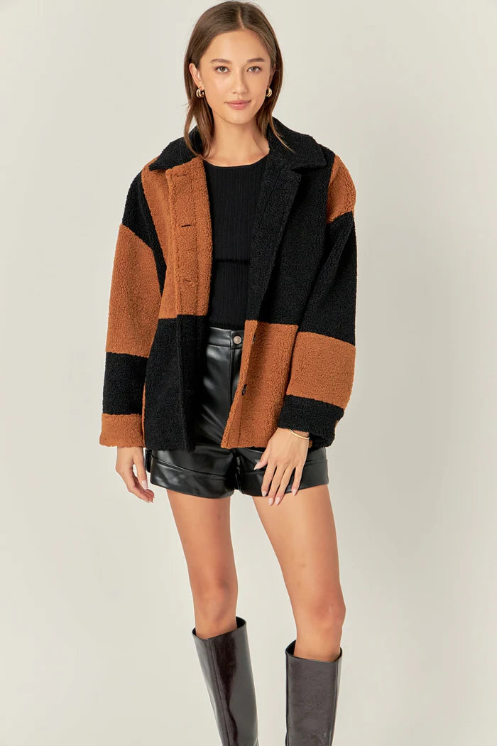Endless Rose Oversized teddy Check Jacket