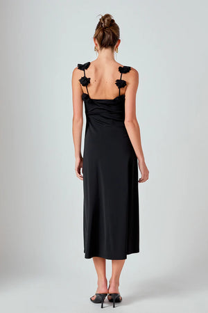 Endless Rose Black Rosette Shoulder Maxi