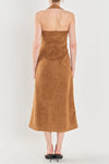 Endless Rose Tan Suede Halter Midi Dress