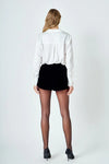 Endless Rose Black Velvet Circle Mini Skort