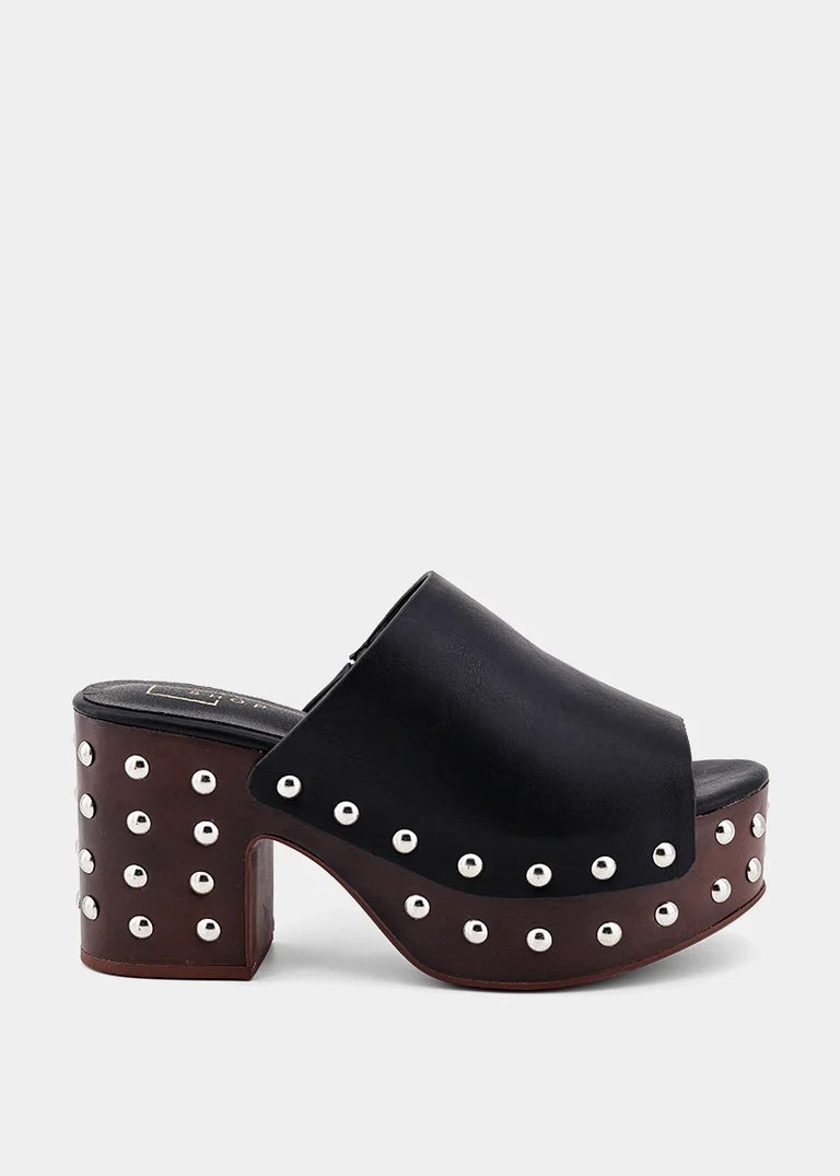 ShuShop | Black Holly Studded Clog