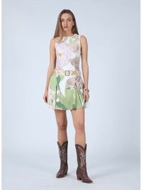 Olive Buckle Belt Mini Dress