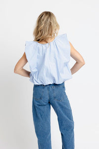 Karlie | Blue Check Bubble Top (1 SMALL)