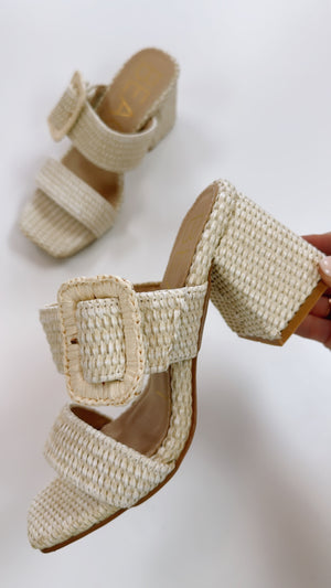 Matisse Beige Lucy Woven Buckle Heel