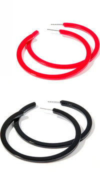 Gameday Mega Hoop Earring in Black or Red