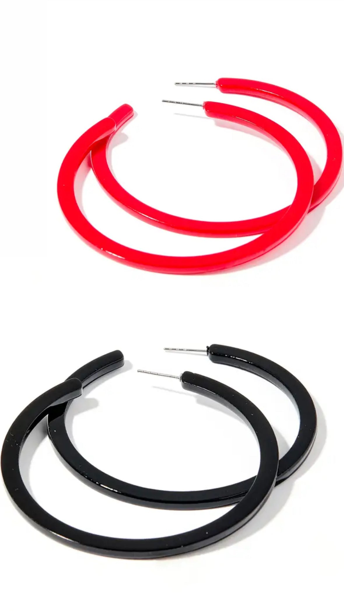 Gameday Mega Hoop Earring in Black or Red