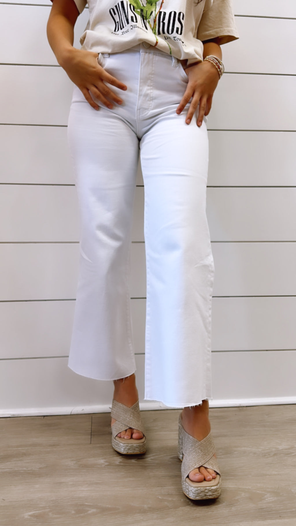 Kut Meg High Rise Wide Leg Jean in Optic White