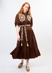 Ivy Jane | Marisa Brown Embroidered Maxi