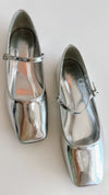 Shushop Silver Metallic Ballet Flat