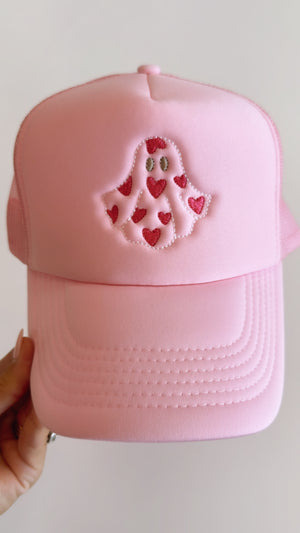 Pink Heart Ghost Hat