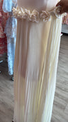 Ivory Pleat Rose Trim Cape Maxi (M/L)