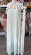 Ivory Pleat Rose Trim Cape Maxi (M/L)