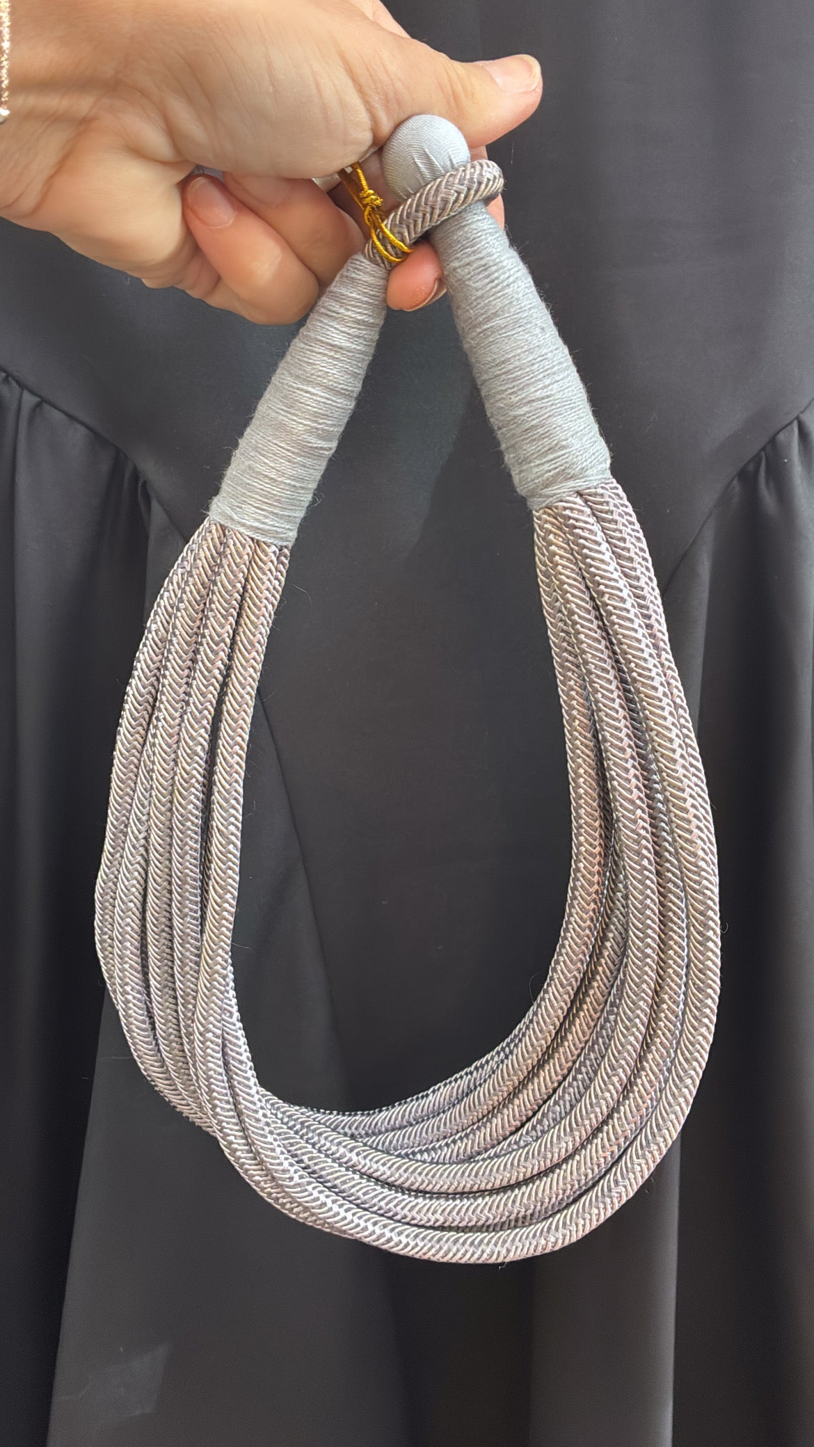 Gray Slub 8-Strand Necklace