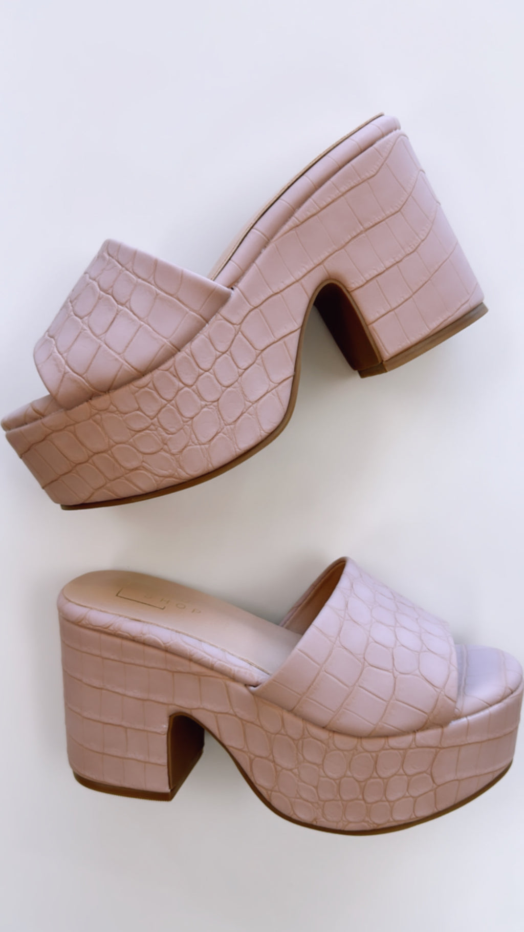 Shushop Giza Mauve Croco Platform Sandal
