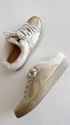 Pinah Golden Slide on Fuzzy Sneaker