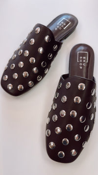 ShuShop | Aretha Studded Mule in Brown