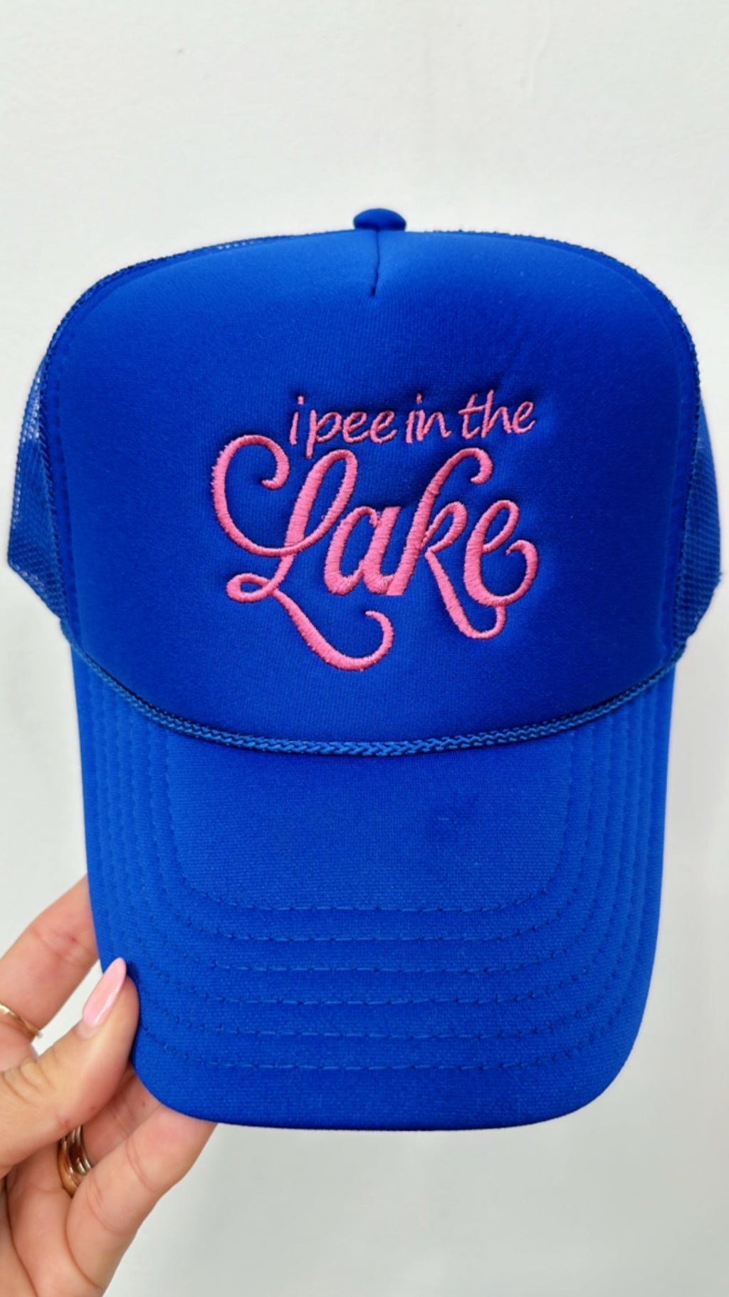 Royal Blue I Pee In The Lake Trucker Hat